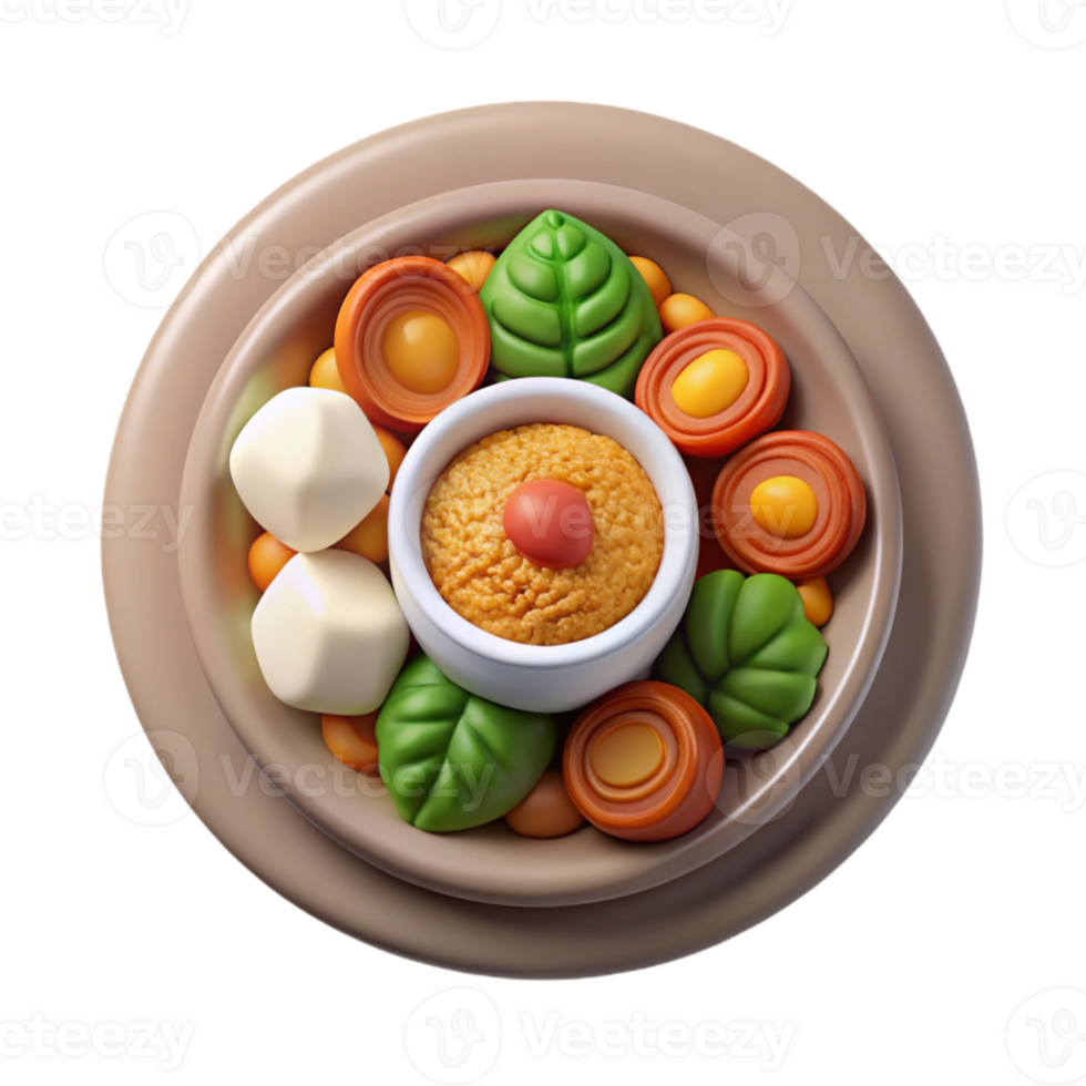 extraordinary artistic Gourmet Meal Top View Isolated Element high resolution png