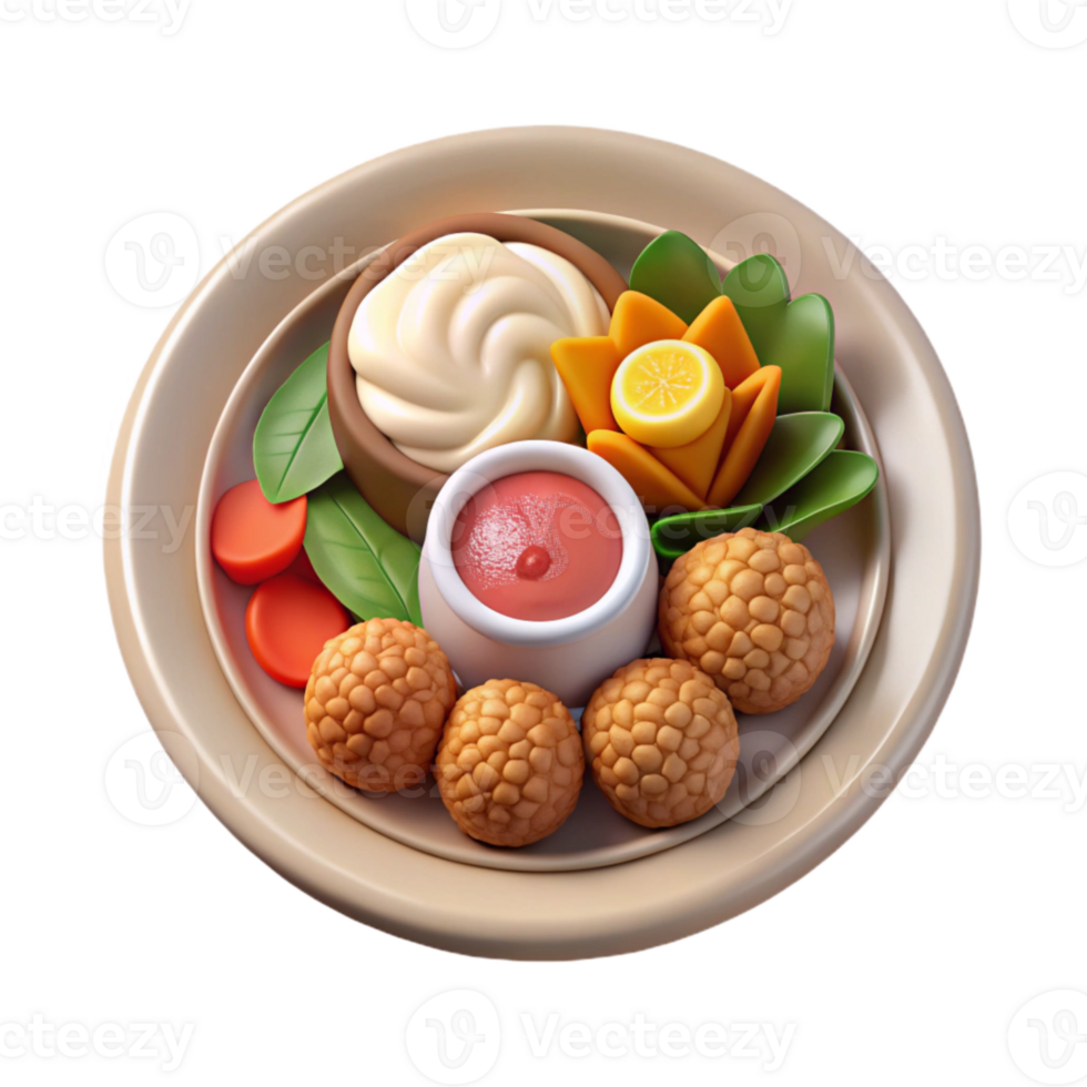 impressive minimalist Gourmet Meal Top View Isolated Element detailed png