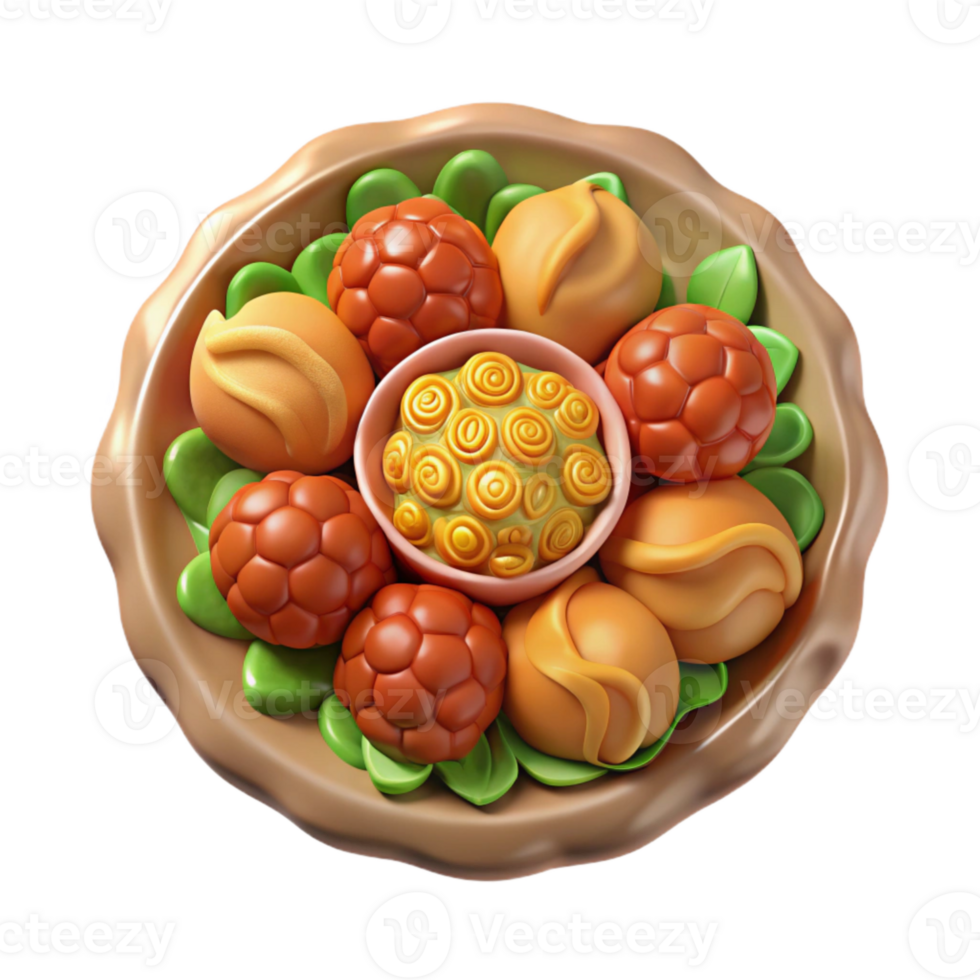wonderful modern Gourmet Meal Top View Isolated Element high resolution png