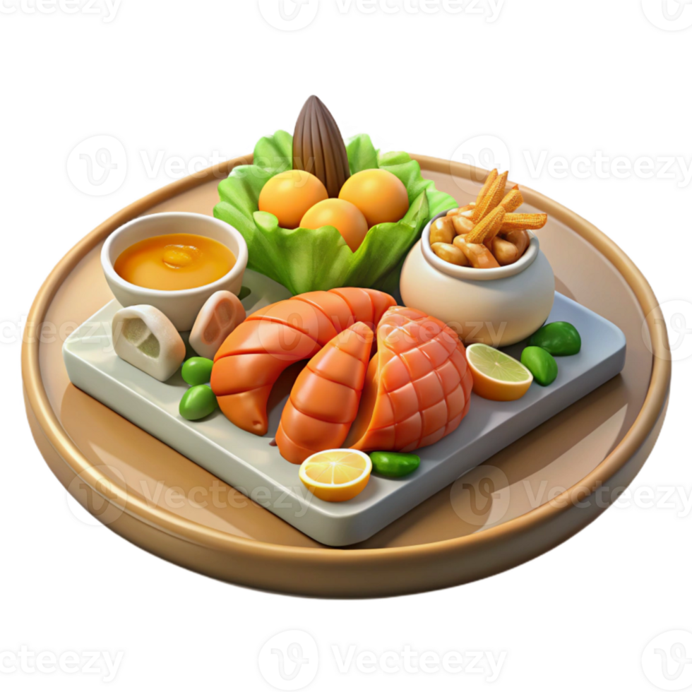 wonderful modern Gourmet Seafood Platter Isolated on Transparent Background high resolution png