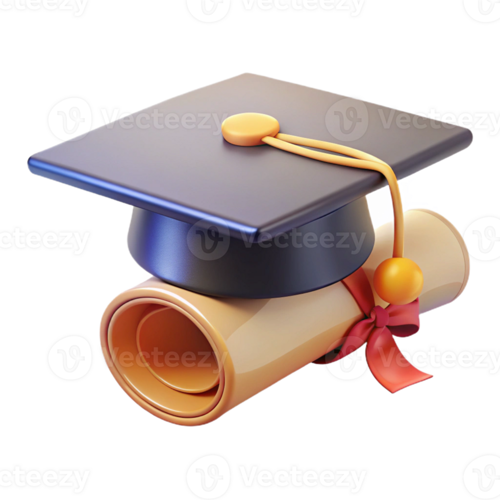 wonderful contemporary Graduation Cap and Diploma Transparent Background detailed png