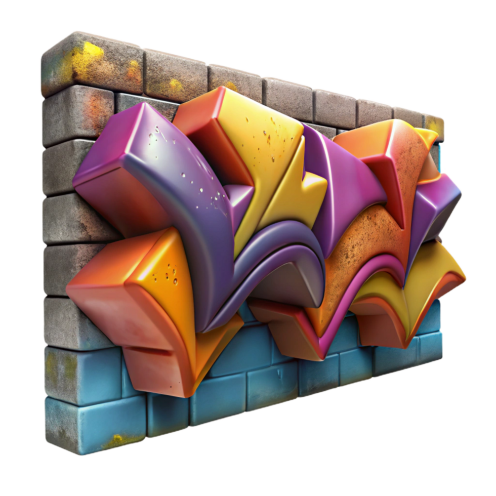 elegant artistic Graffiti Wall Abstract Art Isolated authentic png