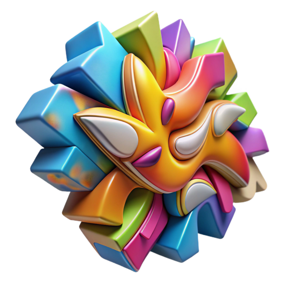 serene contemporary Graffiti Wall Colorful Abstract Art Cutout Element detailed png