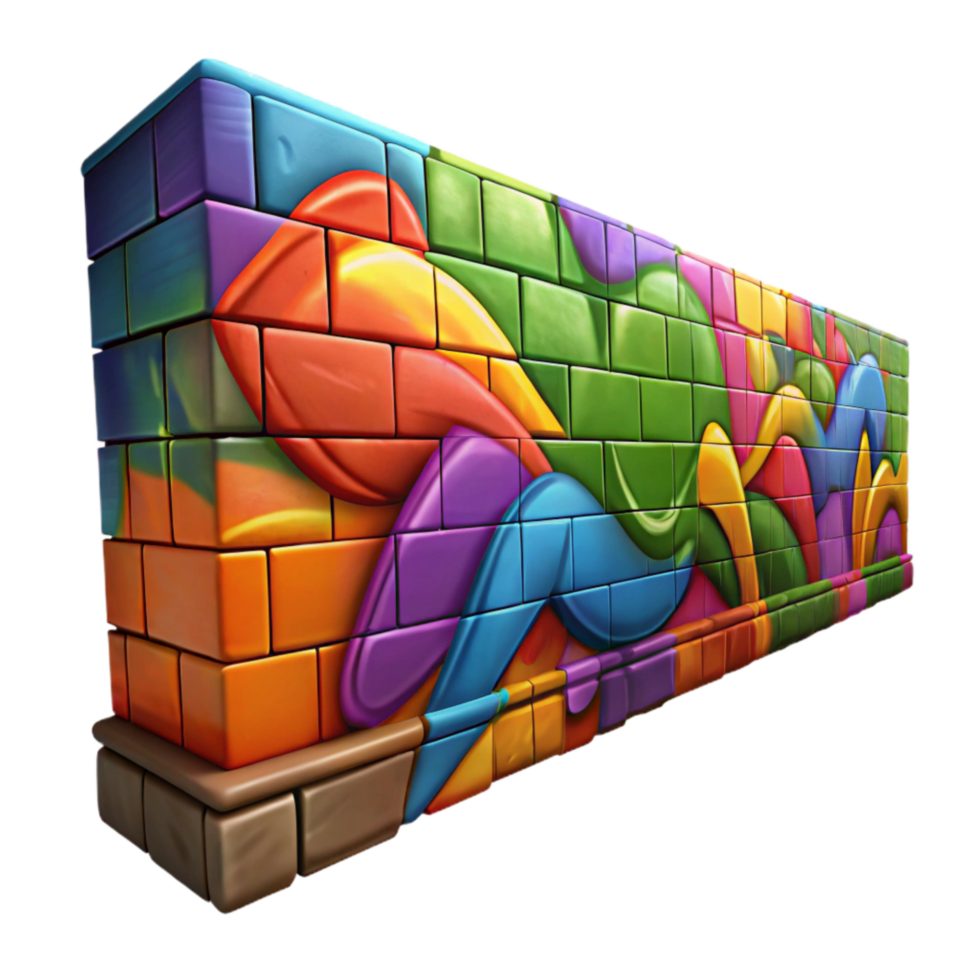 serene creative Graffiti Wall Colorful Design Isolated exclusive png