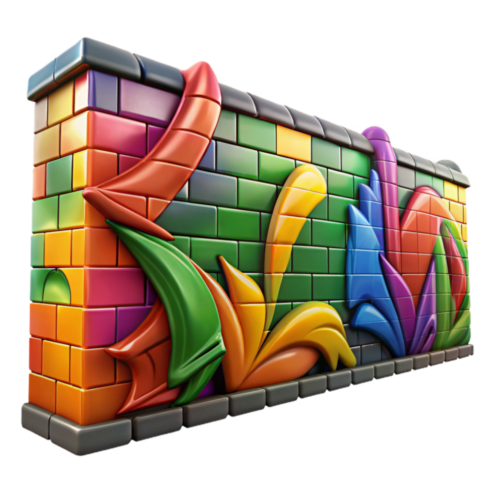 beautiful minimalist Graffiti Wall Colorful Design Isolated original png