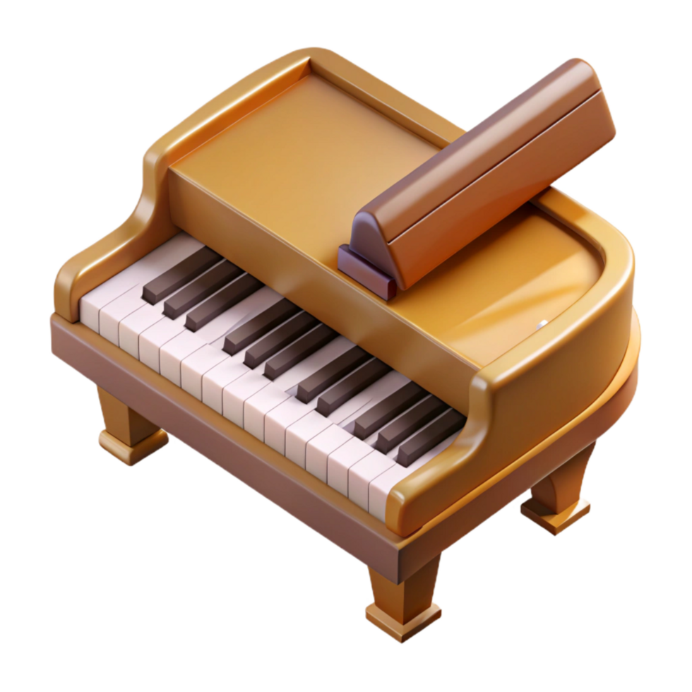 magnificent minimalist Grand Piano Keyboard Top View Transparent Background high resolution png