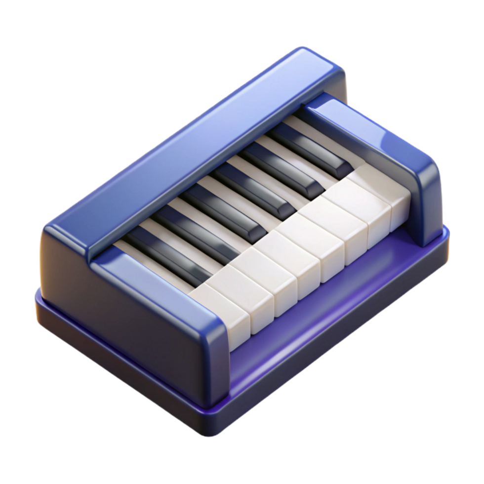 elegant contemporary Grand Piano Keyboard Top View Transparent Background detailed png