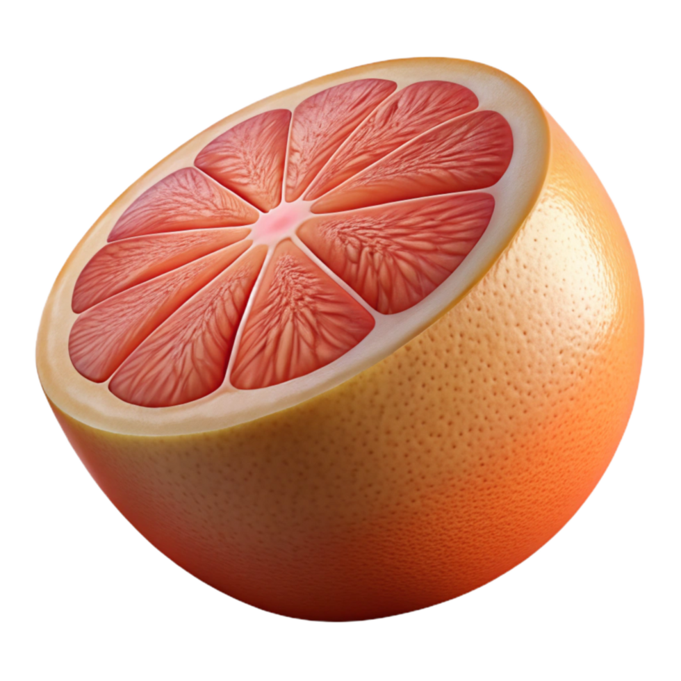 extraordinary creative Grapefruit Half Pink Inside Isolated authentic png