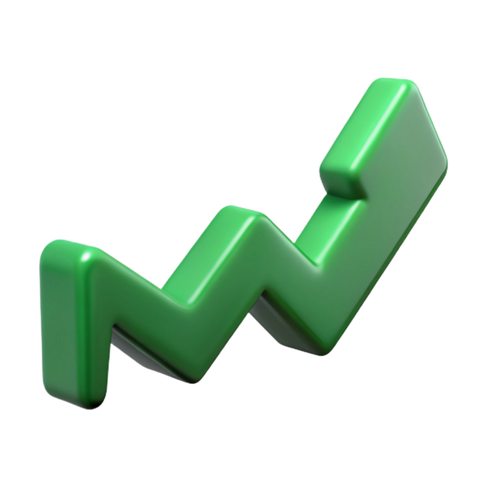stunning rustic Graph Showing Upward Trend Green Isolated on Transparent Background professional png