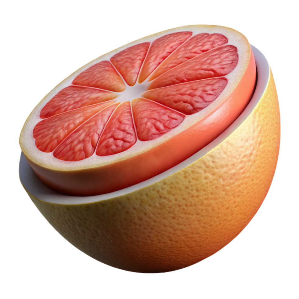 stunning contemporary Grapefruit Half White Inside Element detailed png
