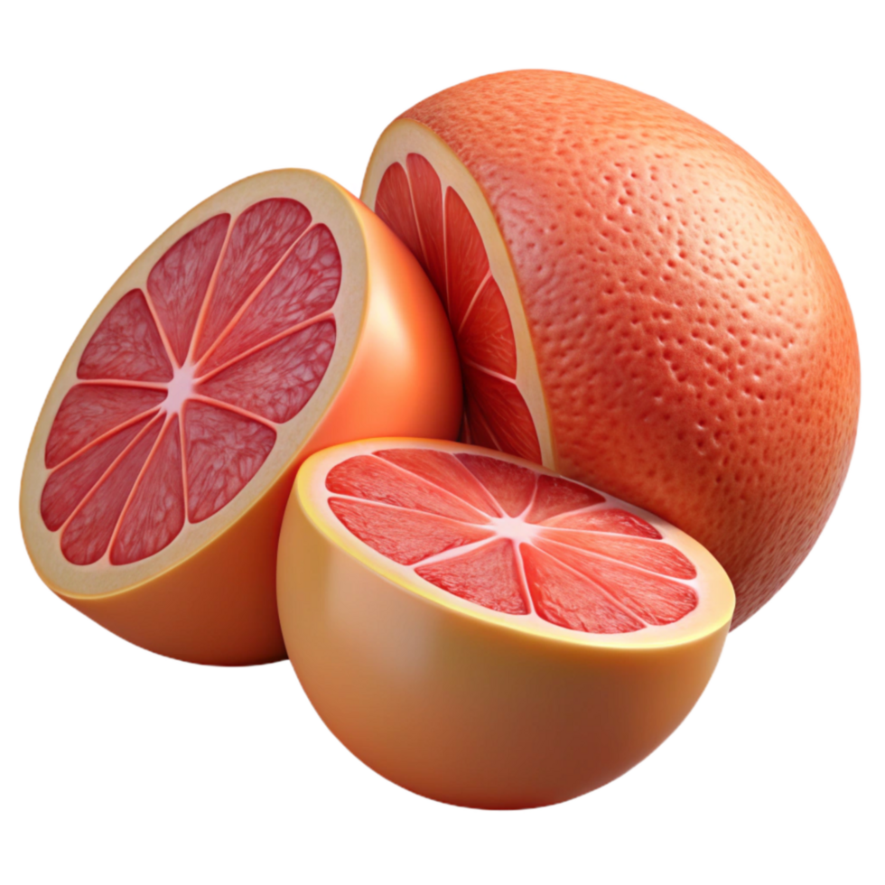 impressive traditional Grapefruit Pink Segments Transparent Cutout 4K png