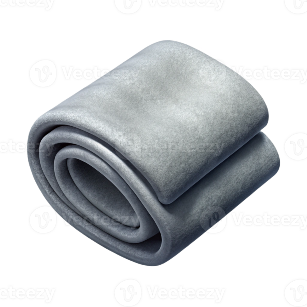 elegant rustic Gray Cotton Towel Folded Isolated Element high resolution png