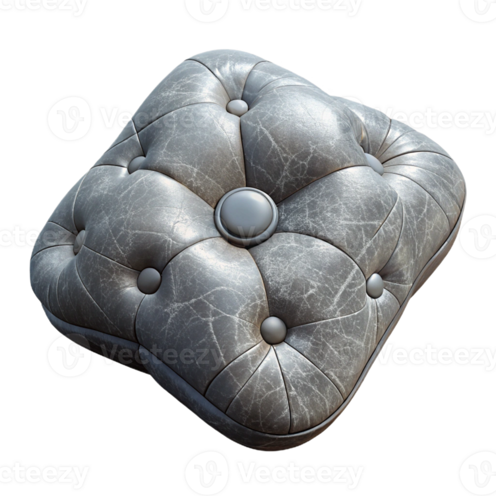 elegant artistic Gray Cushion with Button Detail Cutout 4K png