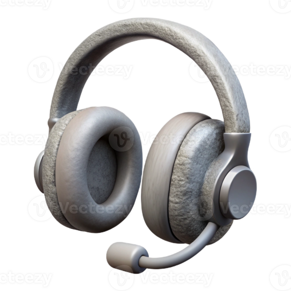 magnificent creative Gray Headphone Icon with Customer Support Service Isolated high quality png