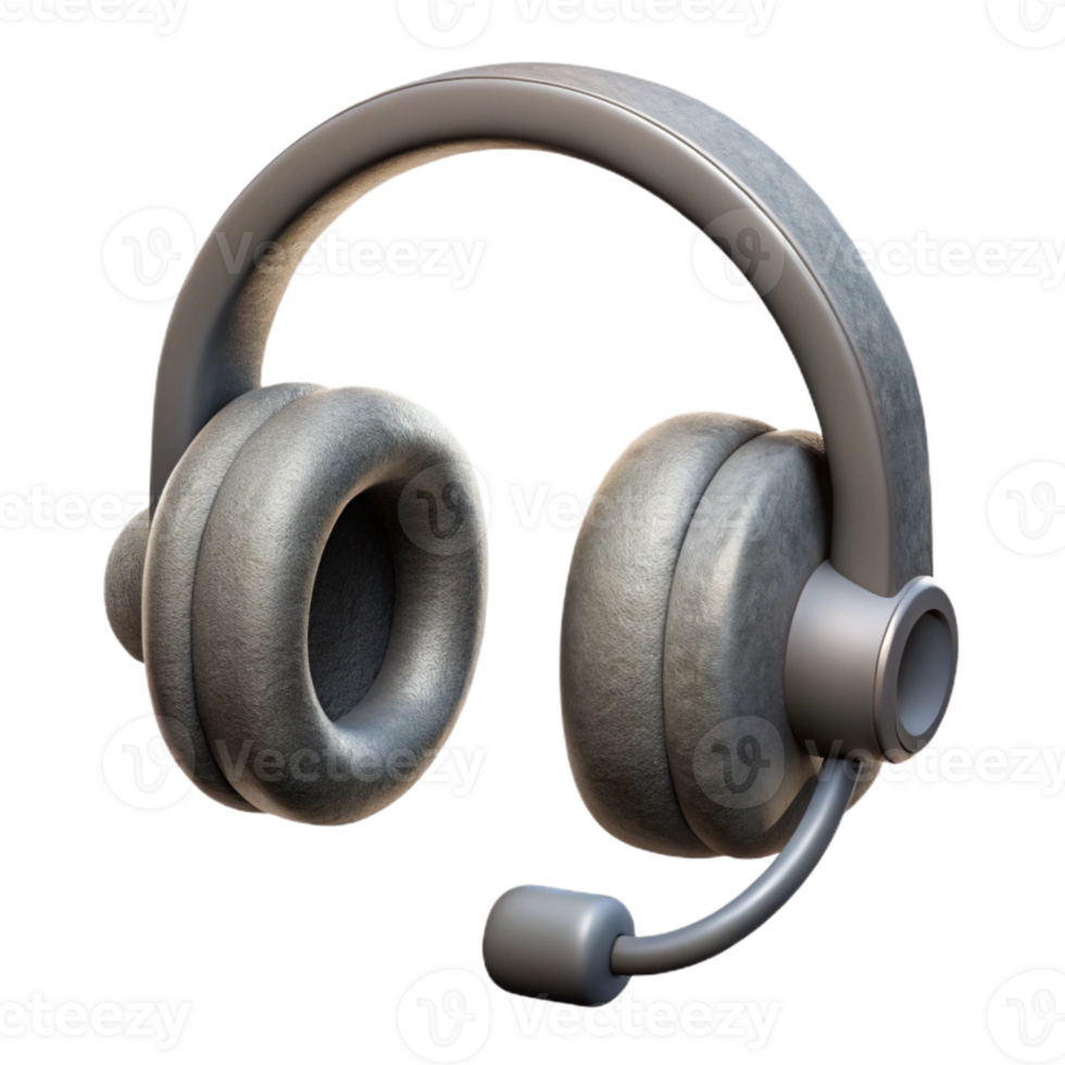 dramatic artistic Gray Headphone Icon with Customer Support Service Isolated genuine png
