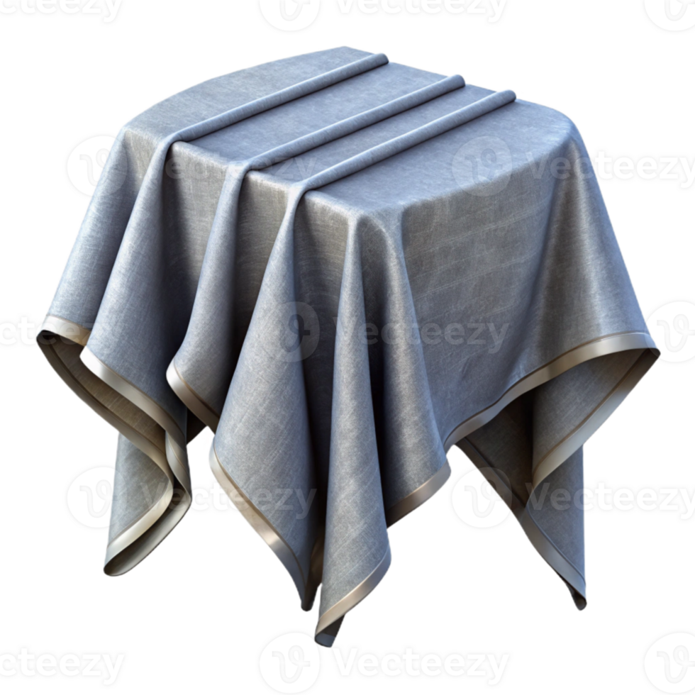impressive contemporary Gray Linen Tablecloth Folded Isolated Element 4K png
