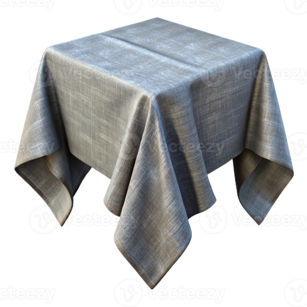 vibrant contemporary Gray Linen Tablecloth Folded Isolated Element high resolution png