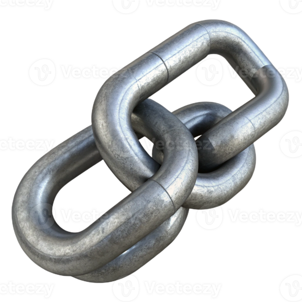 magnificent vintage Gray Metal Chain Links Connected Together Isolated original png