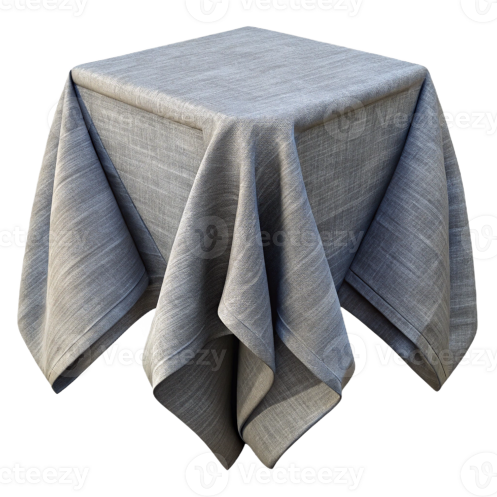 impressive contemporary Gray Linen Tablecloth Folded Isolated Element original png
