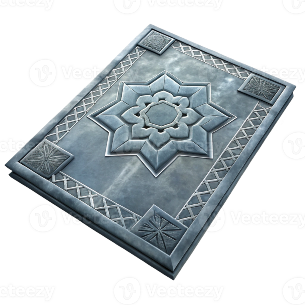 dramatic contemporary Gray Rug with Geometric Pattern Cutout high resolution png
