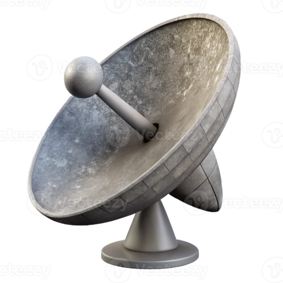 elegant vintage Gray Satellite Dish Pointing Upwards Element premium png