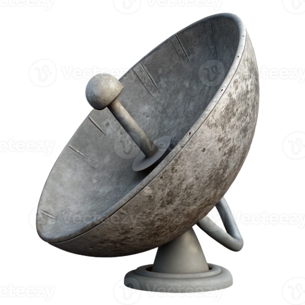 elegant classic Gray Satellite Dish Pointing Upwards Element exclusive png