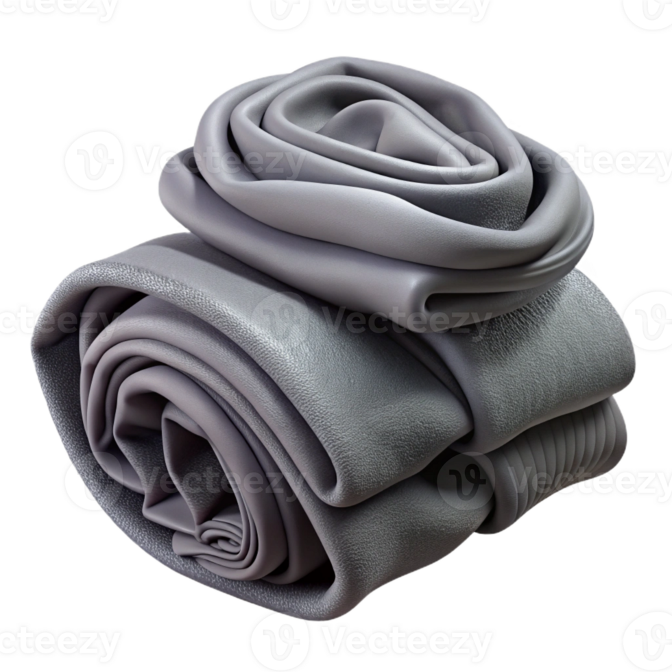 elegant traditional Gray Throw Blanket Folded Neatly Isolated 4K png