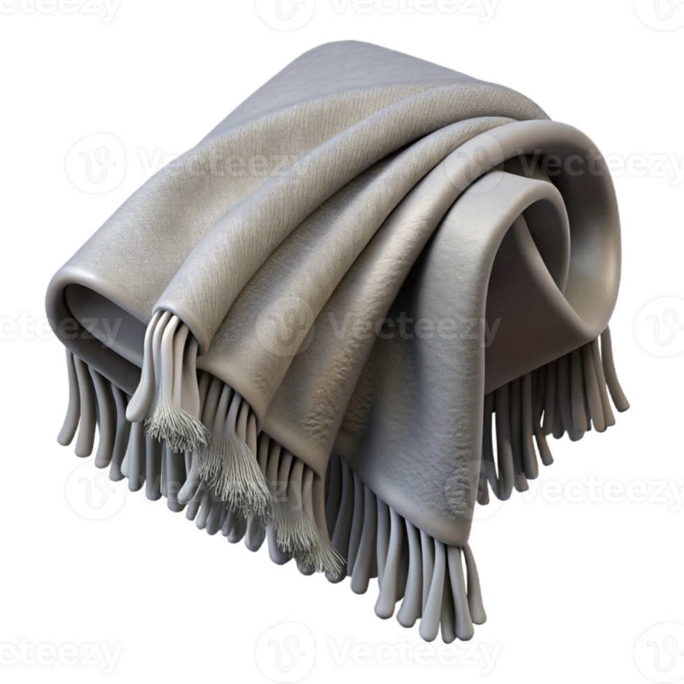 beautiful minimalist Gray Throw Blanket with Fringe Detail Transparent exclusive png