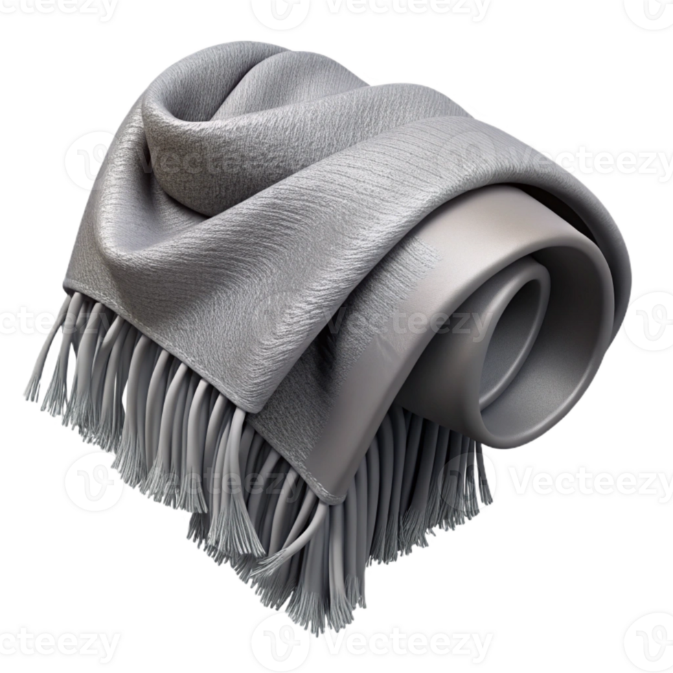 impressive artistic Gray Throw Blanket with Fringe Detail Transparent 4K png