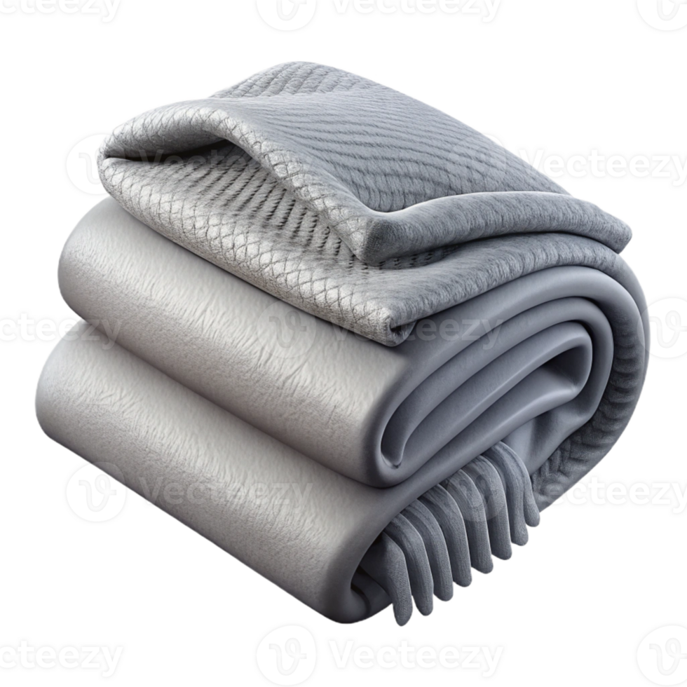 extraordinary minimalist Gray Throw Blanket Folded Neatly Isolated authentic png