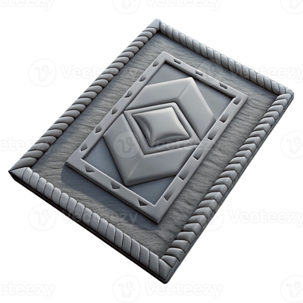 extraordinary minimalist Gray Wool Rug with Geometric Pattern Isolated Element 4K png