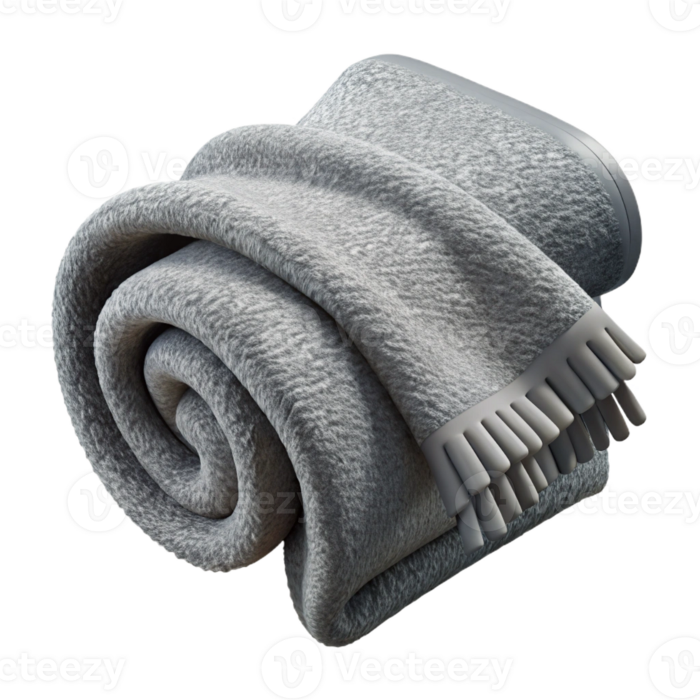 wonderful traditional Gray Wool Throw Blanket Isolated Element detailed png