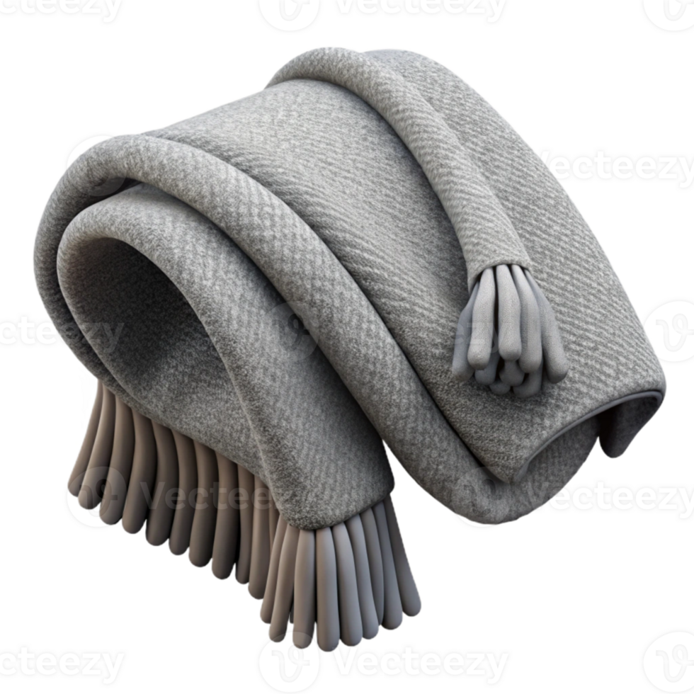 impressive modern Gray Wool Throw Blanket Isolated Element authentic png