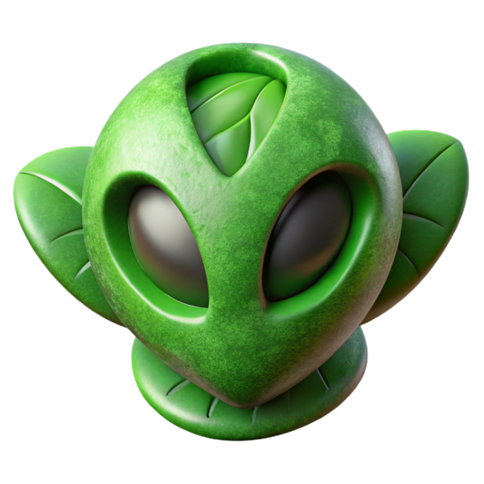 wonderful vintage Green Alien Plant Cutout Element high quality png