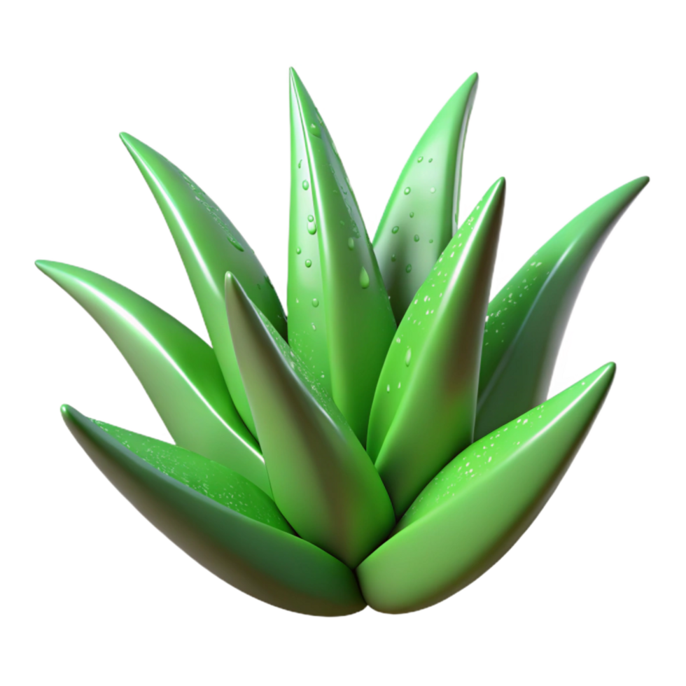 serene minimalist Green Aloe Vera Leaf Cutout Image Isolated original png