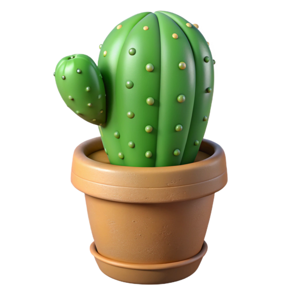 magnificent contemporary Green Cactus in Terracotta Pot Cutout original png
