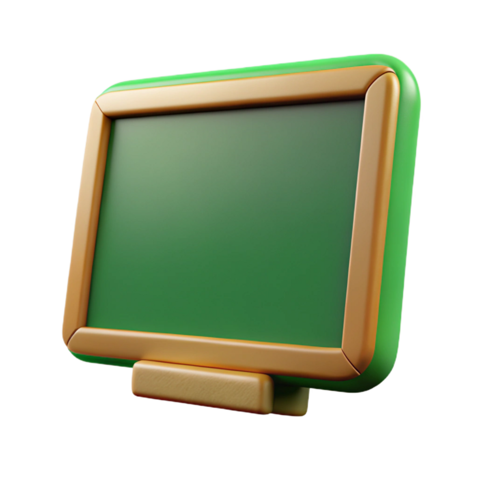 vibrant artistic Green Chalkboard Front View Isolated detailed png