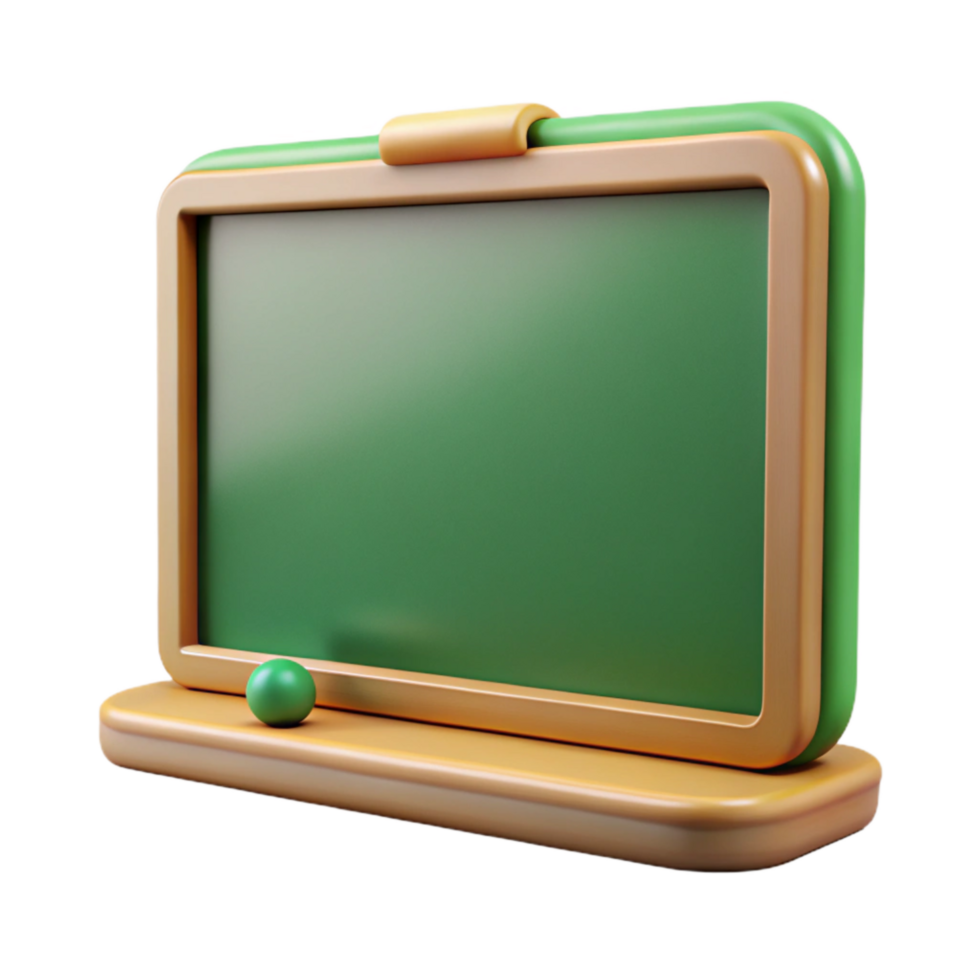vibrant modern Green Chalkboard Front View Isolated exclusive png