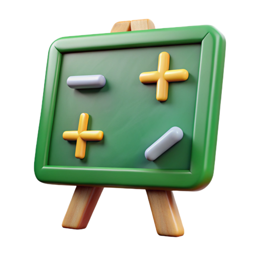 vibrant creative Green Chalkboard with Math Equations Cutout authentic png
