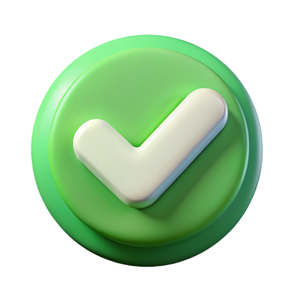 serene contemporary Green Checkmark Icon for Social Media Approval Cutout authentic png