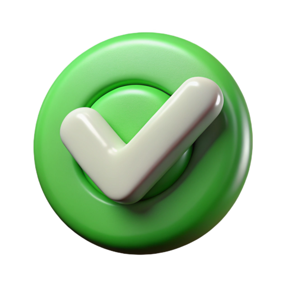 impressive abstract Green Checkmark Icon for Social Media Approval Cutout high quality png