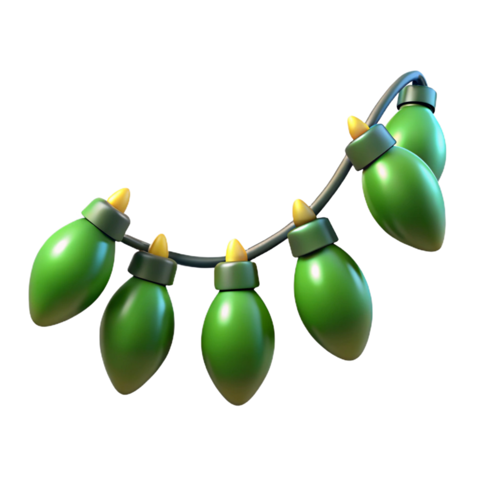 magnificent artistic Green Christmas Garland with Lights Cutout authentic png