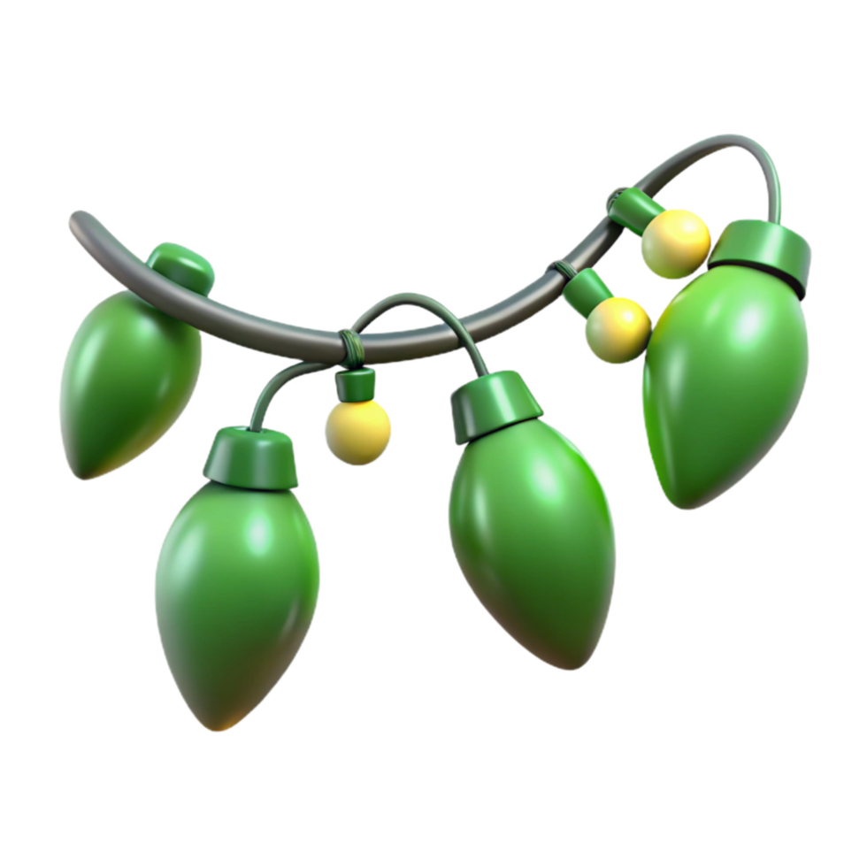 extraordinary abstract Green Christmas Garland with Lights Cutout high resolution png