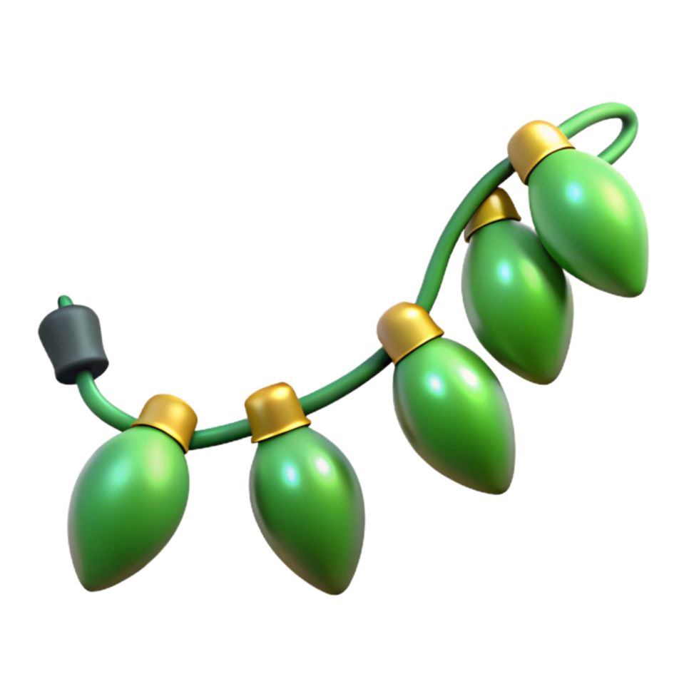 wonderful classic Green Christmas Garland with Lights Cutout exclusive png