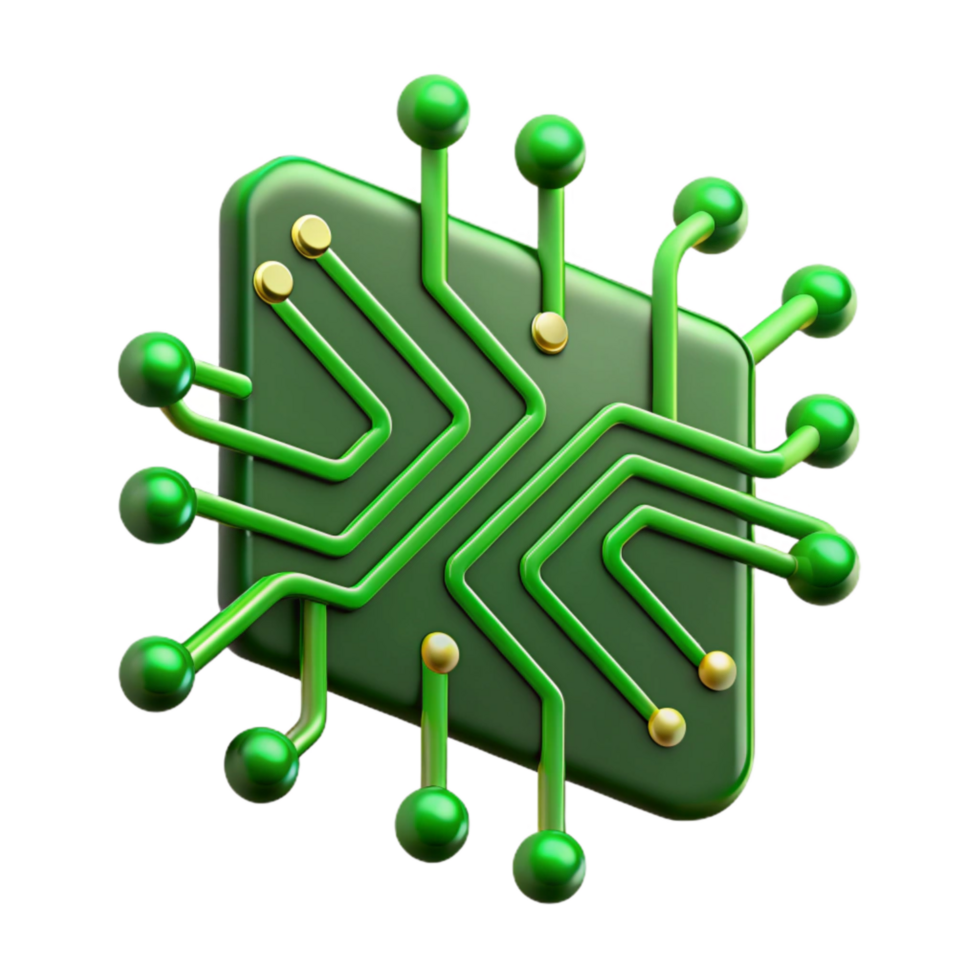 vibrant vintage Green Circuit Lines on Dark Background Cutout high quality png