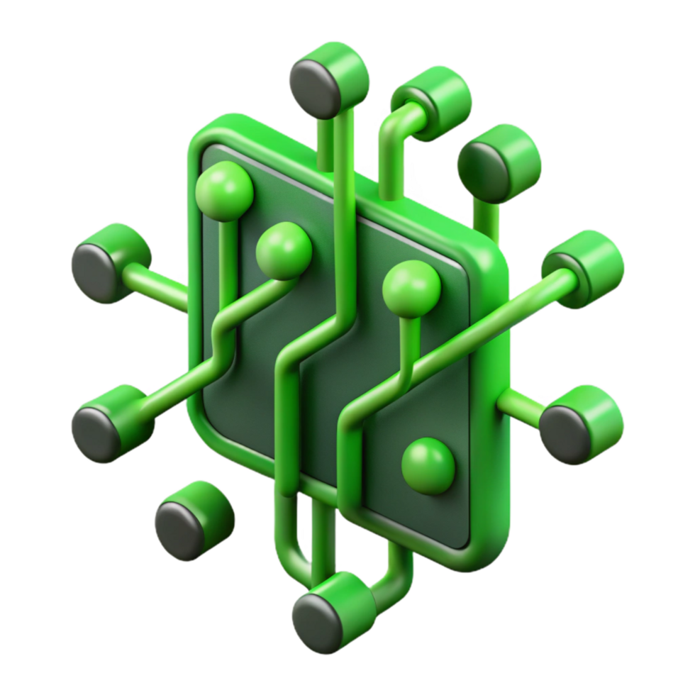 dramatic modern Green Circuit Lines on Dark Background Cutout high quality png