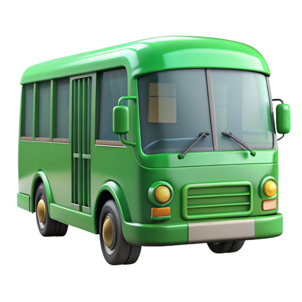 stunning classic Green City Bus Front View Transparent Background original png