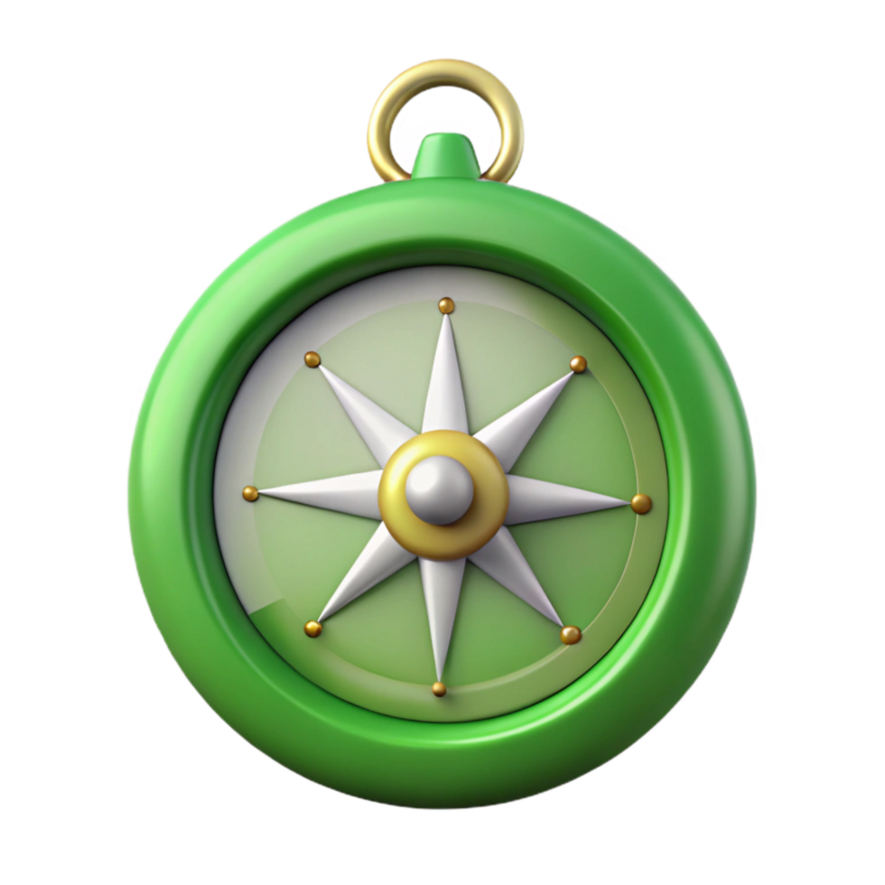 beautiful classic Green Compass Top View Cutout Element genuine png