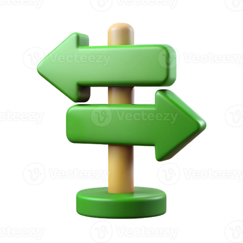 stunning artistic Green Directional Sign for Conference Venue Isolated high resolution png