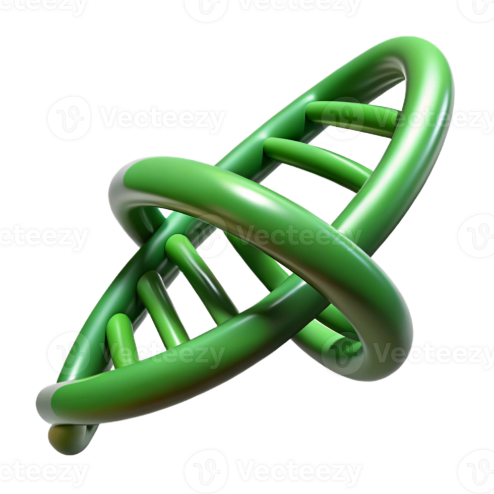 extraordinary rustic Green Dna Helix Rotating View Isolated Element detailed png